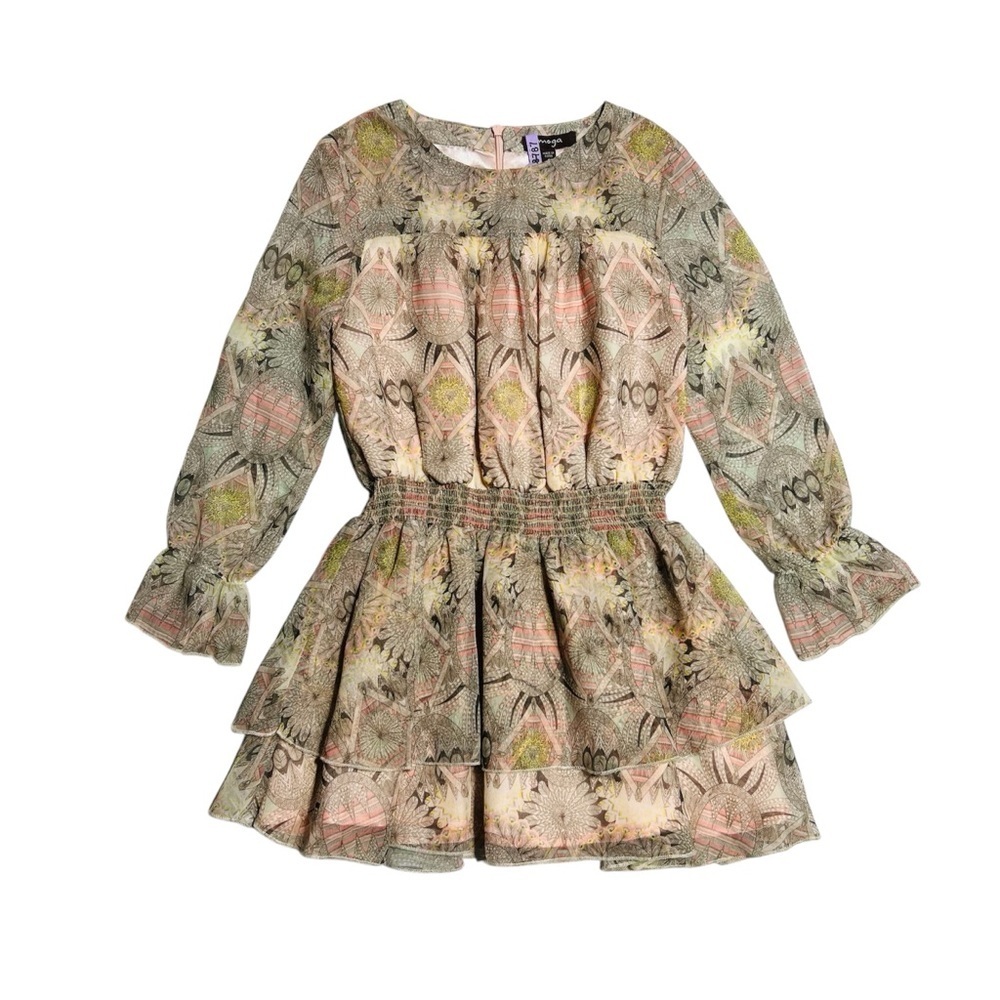 Imoga Beautiful‎ Chiffon Layered girls dress with Bishop Sleeves